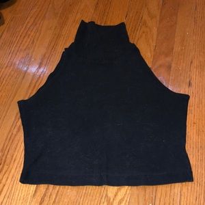 Black no sleeve turtle neck